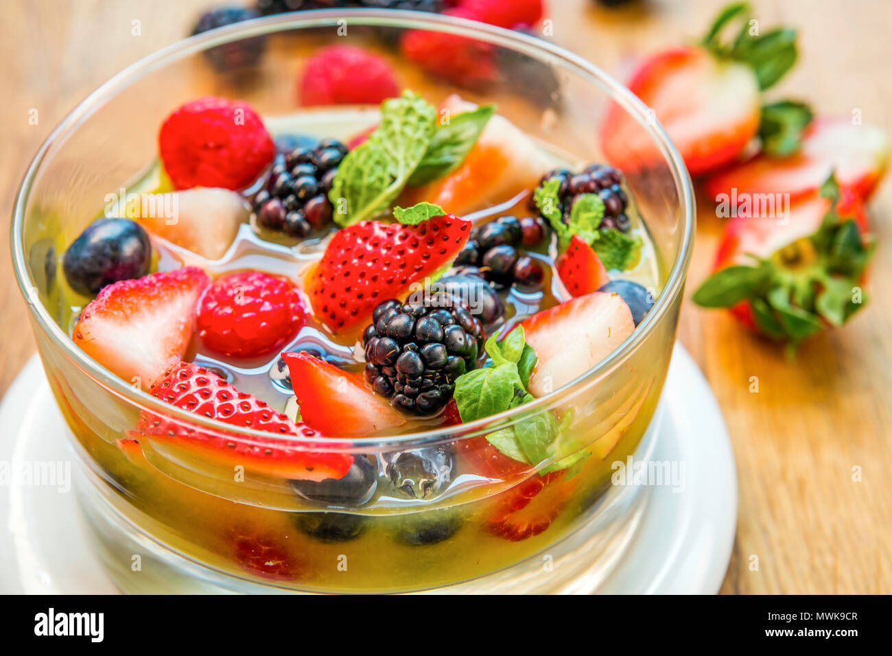 Mixed fruit dessert Stock Photo