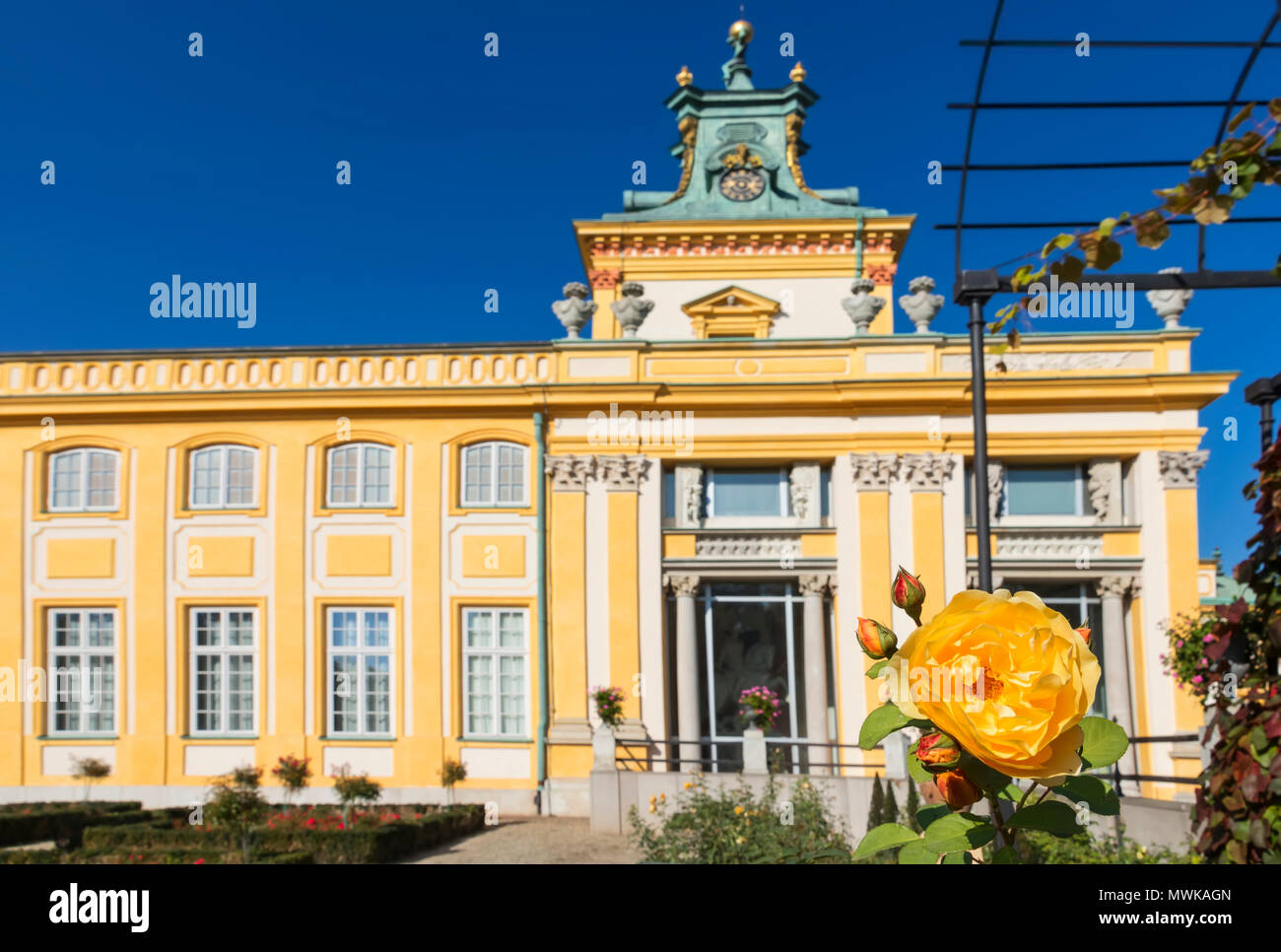 Beautiful palace Wilanow in Warsaw. Capital of Poland. Stock Photo