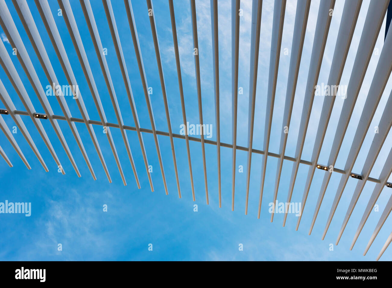 Roof of Oculus Station building, World Trade Center, New York City, USA Stock Photo