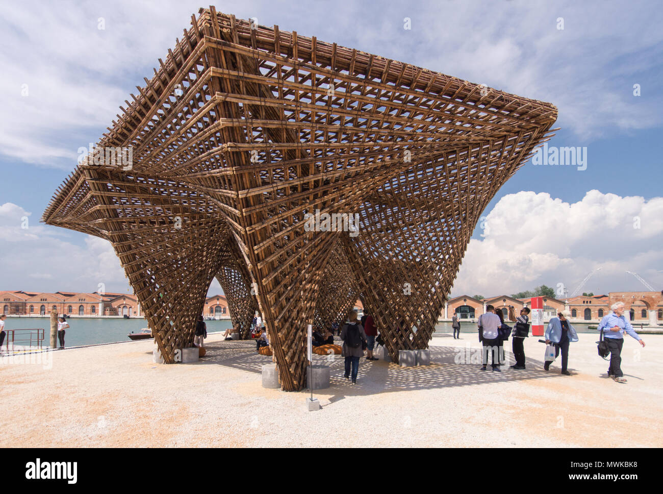 Vo Trong Nghia Architects, Bamboo Stalactite pavilion, 2018 Venice Architecture Biennale, Venetian Arsenale Stock Photo