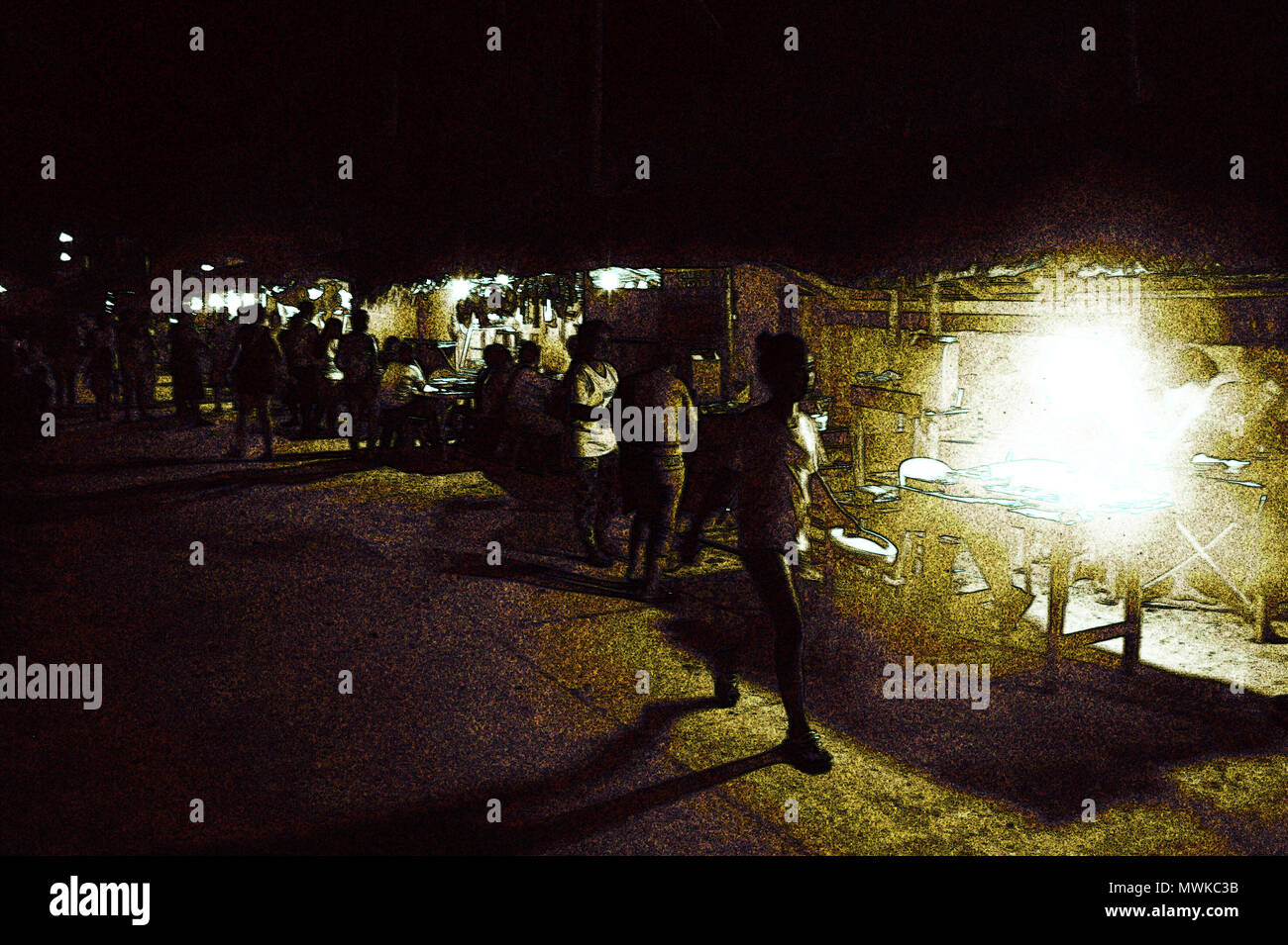 Night Market, Pagudpud, Philippines Stock Photo