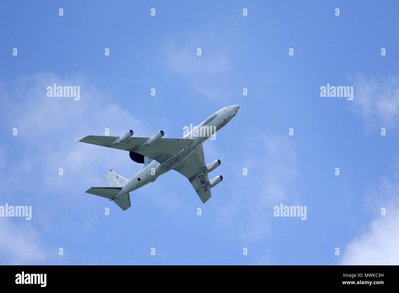aviation, flight, aircraft, military, fighter, air attack, unit, safety, space, air corridor, location, navigation, fly, high fly, OTAN, NATO, AWACS Stock Photo