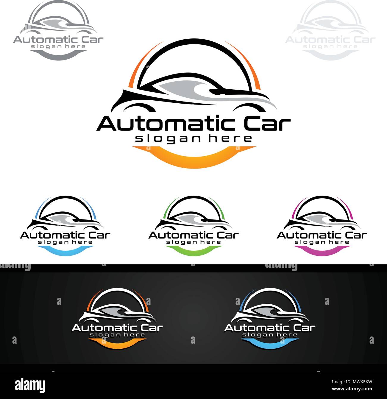 Auto Car Logo For Sport Cars Rent Wash Or Mechanic Stock Vector