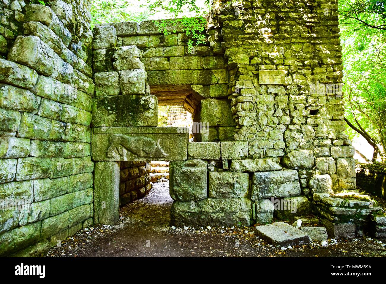 The Lion Gate at Butrint. Stock Photo