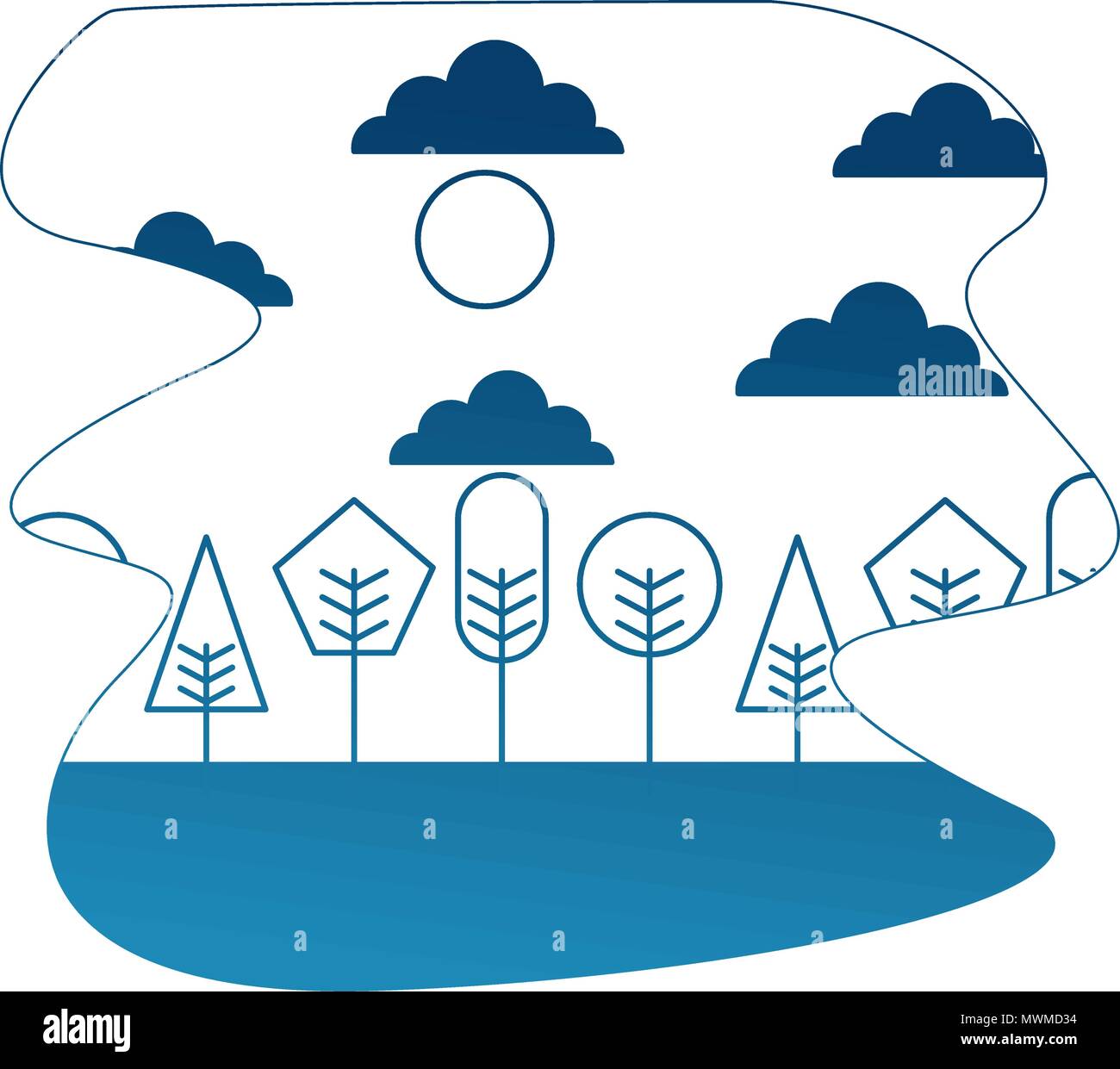 park landscape scene icon vector illustration design Stock Vector Image ...