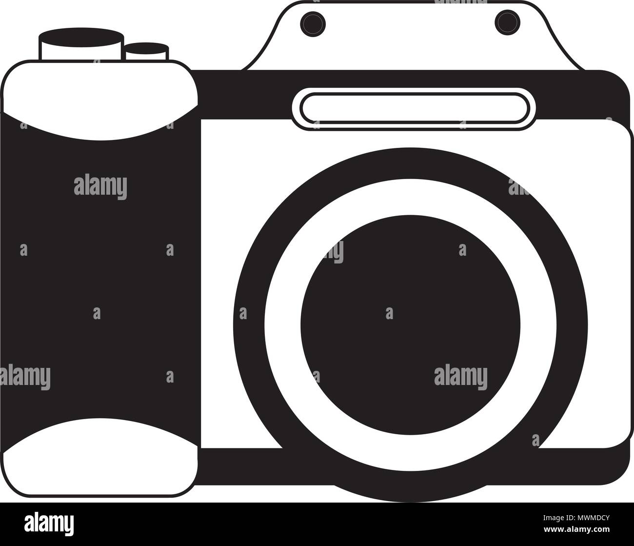 vintage photography camera retro device vector illustration black and ...
