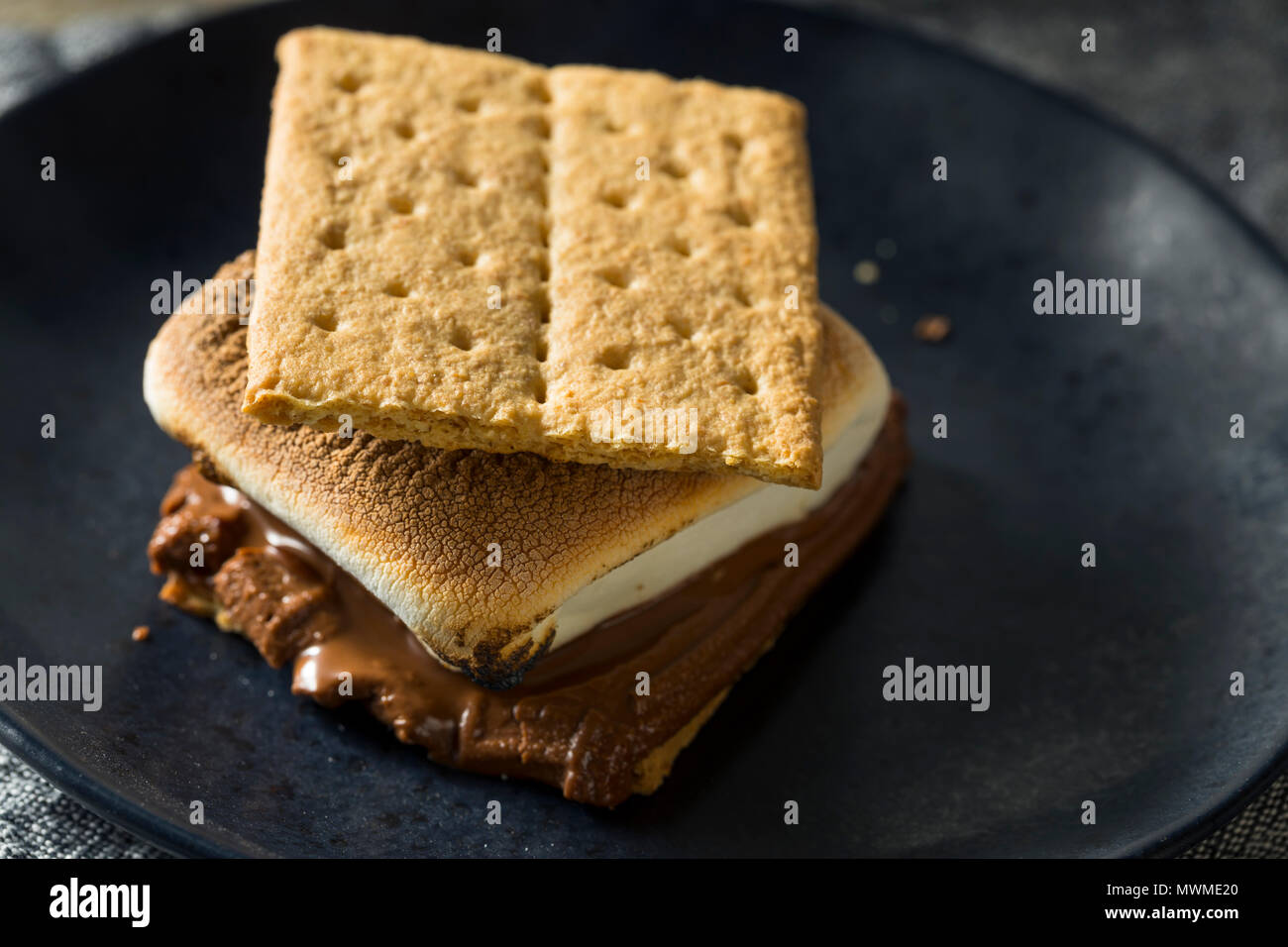 Homemade Chocolate Smores with Marshmallows and Cookies Stock Photo Alamy