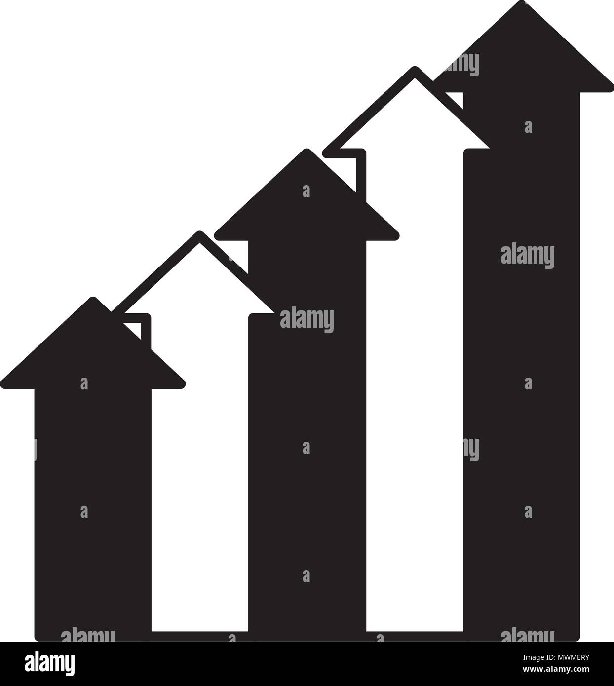 illustration graph upward arrow black and white stock... business up arrows graph image vector illustration black and white ...
