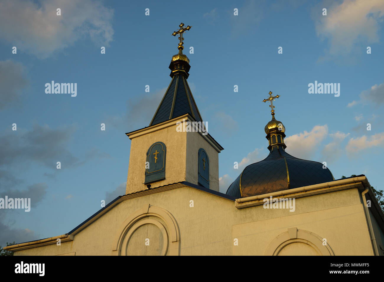Domes of the Orthodox Church with crosses against the sky Stock Photo ...