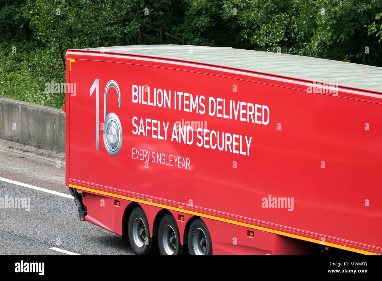 DAF royal mail post office logistics HGV lorry M6 motorway Stock Photo