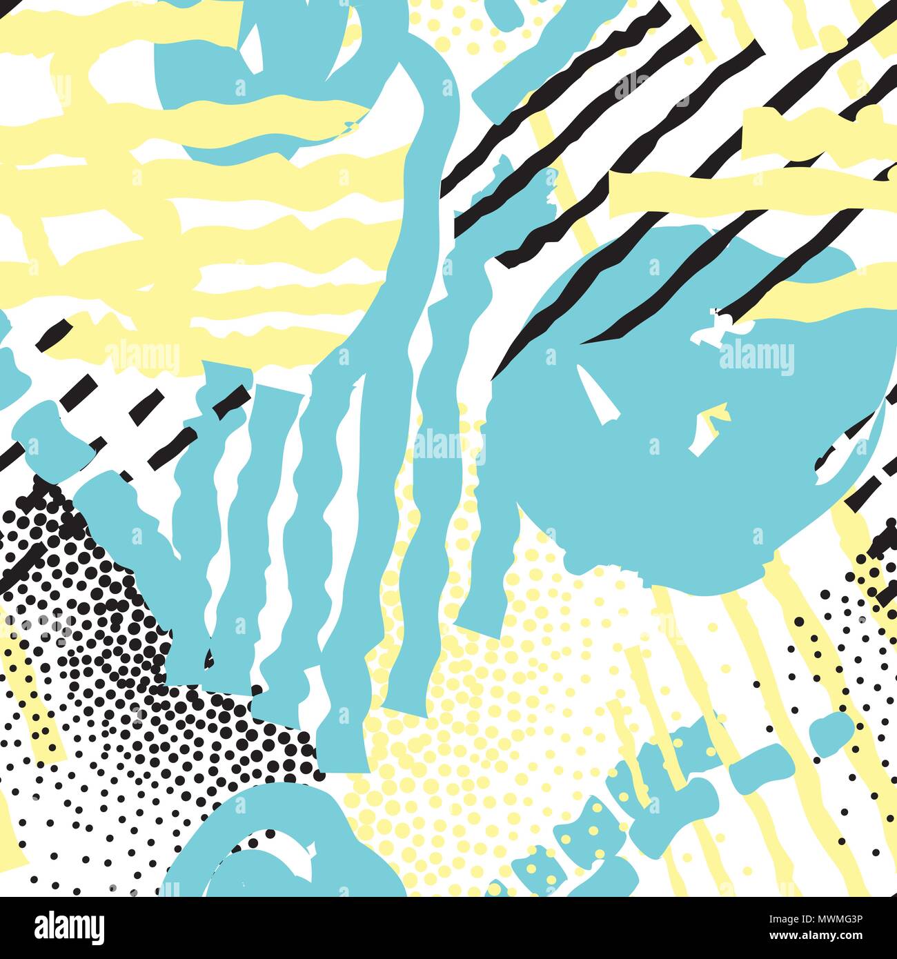 Abstract seamless pattern with blots and dots. Geometric dotted ...