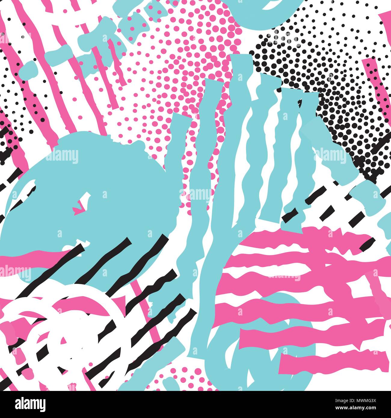 Abstract seamless pattern with blots and dots. Geometric dotted ...