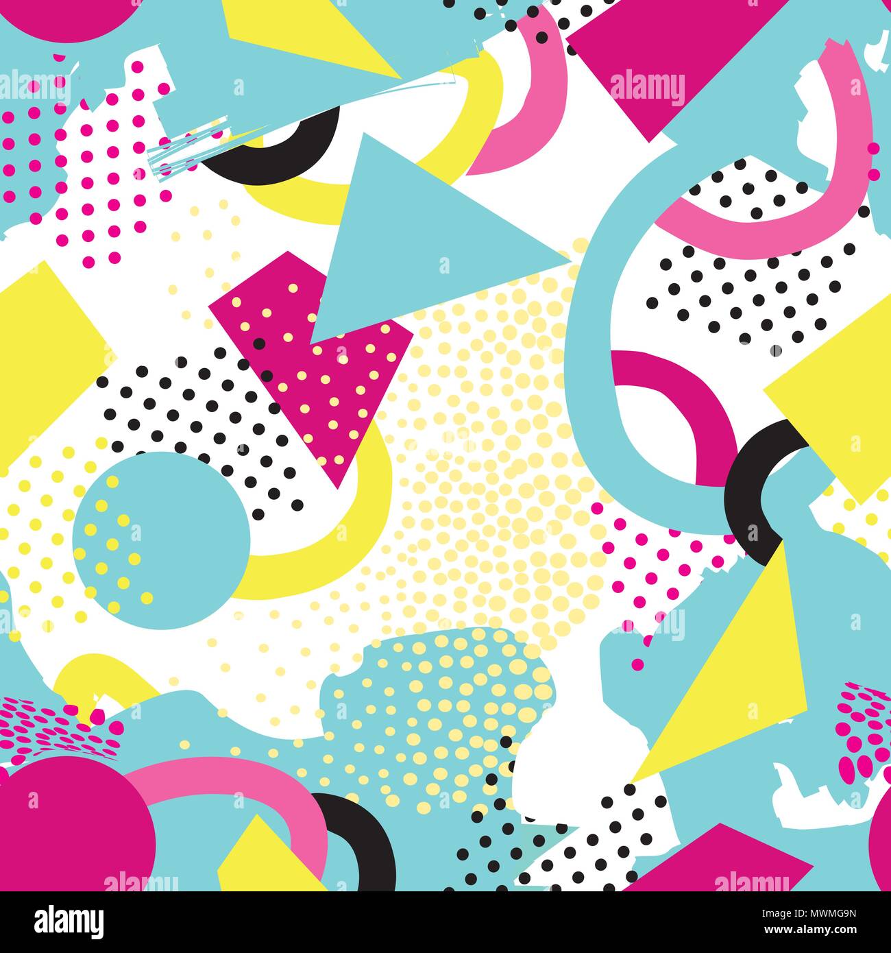 Abstract seamless pattern with blots and dots. Geometric dotted ...