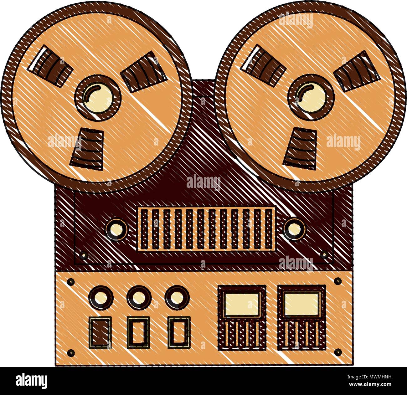 reel to reel tape recorder audio retro device vector illustration drawing  Stock Vector Image & Art - Alamy
