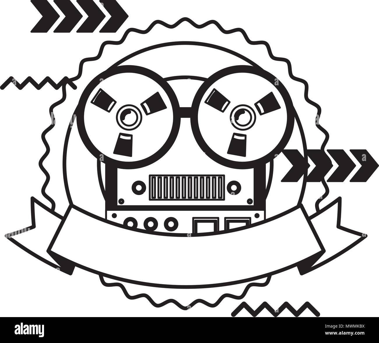 reel to reel tape recorder audio retro device emblem vector illustration Stock  Vector Image & Art - Alamy