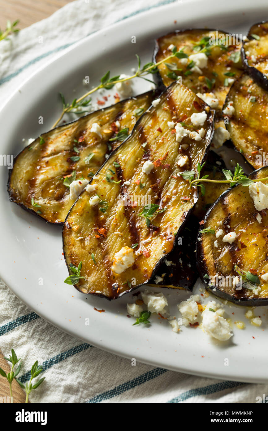 Homemade Grilled Eggplant with Feta and Herbs Stock Photo Alamy