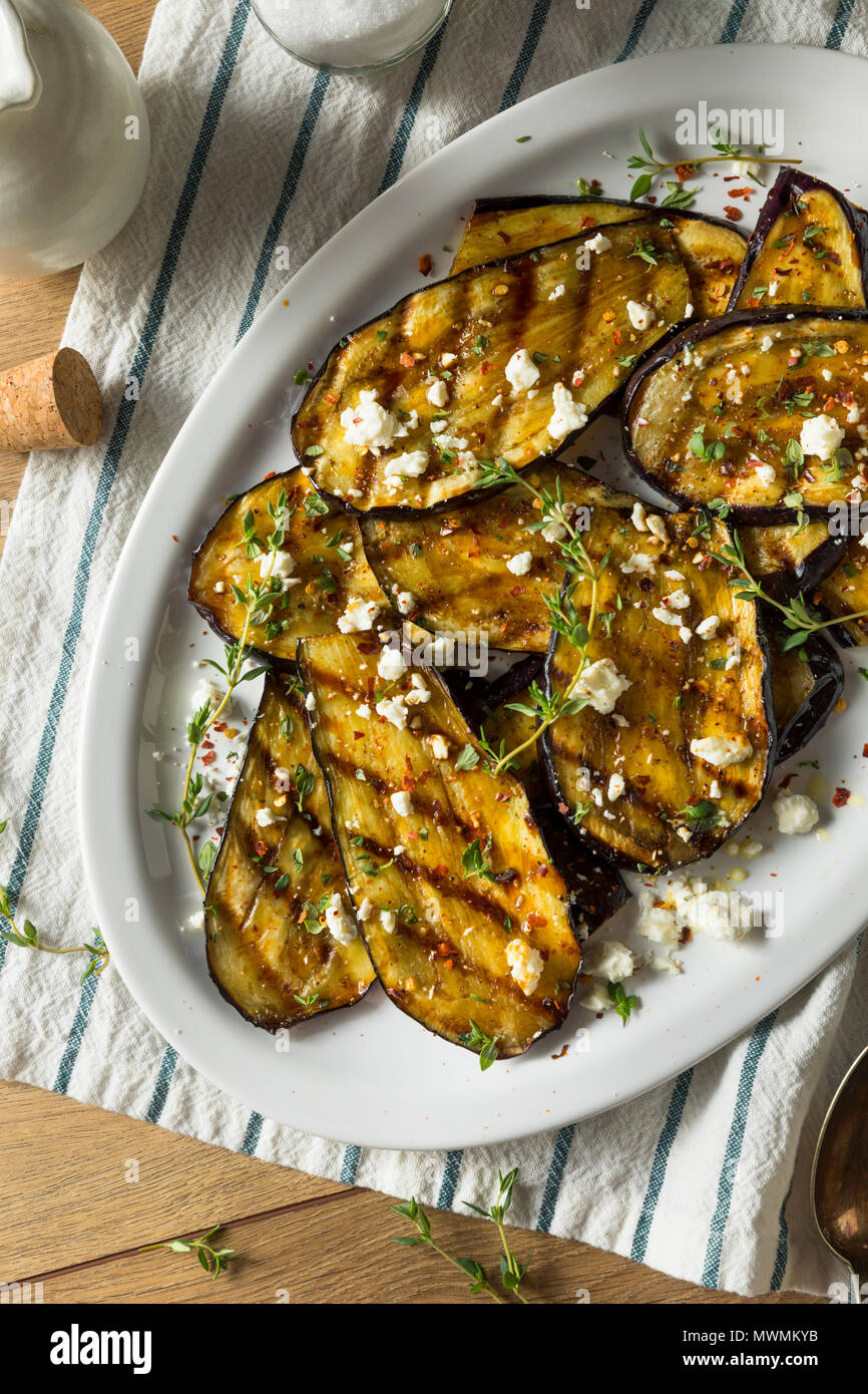 Homemade Grilled Eggplant with Feta and Herbs Stock Photo Alamy