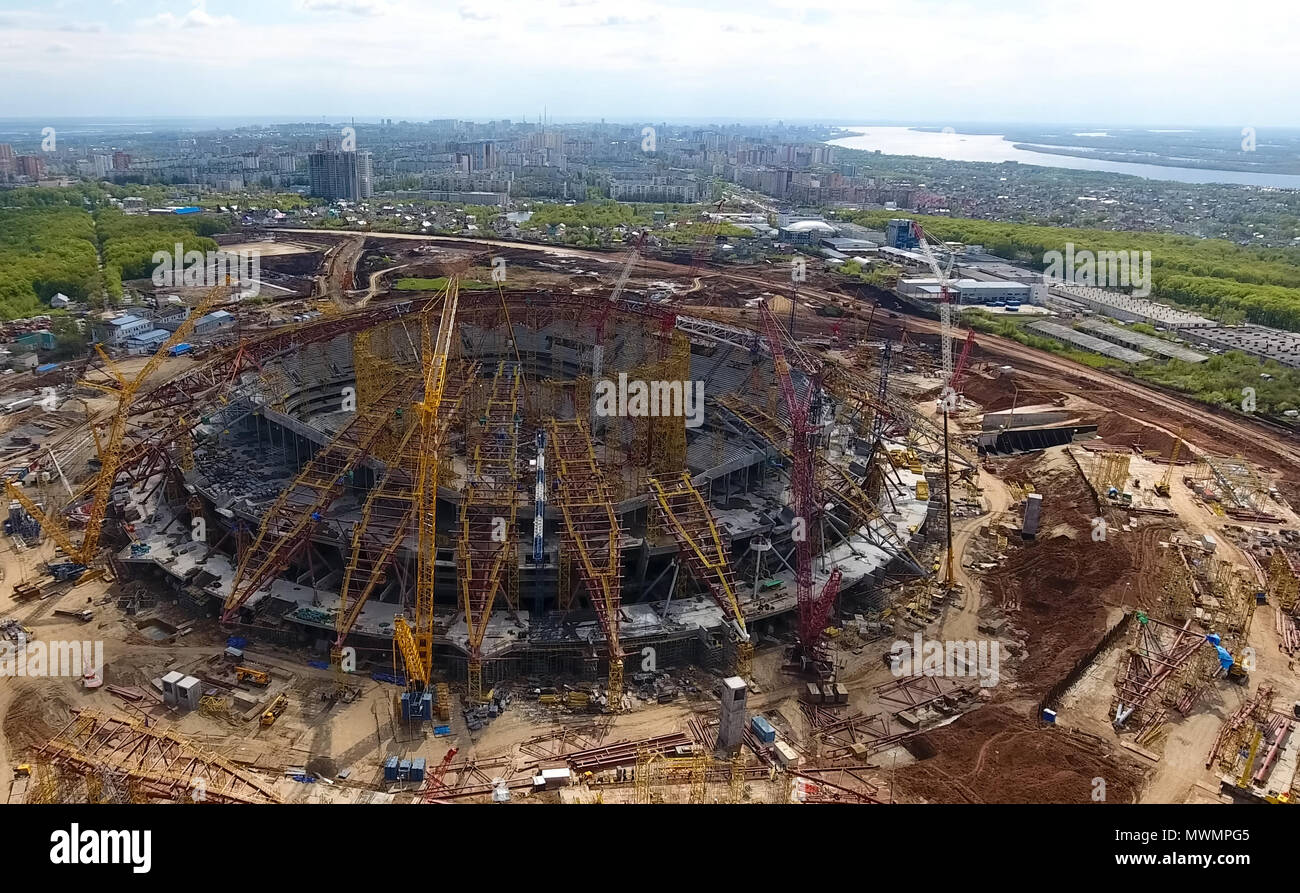 Equipment for the construction of the stadium Stock Photo Alamy