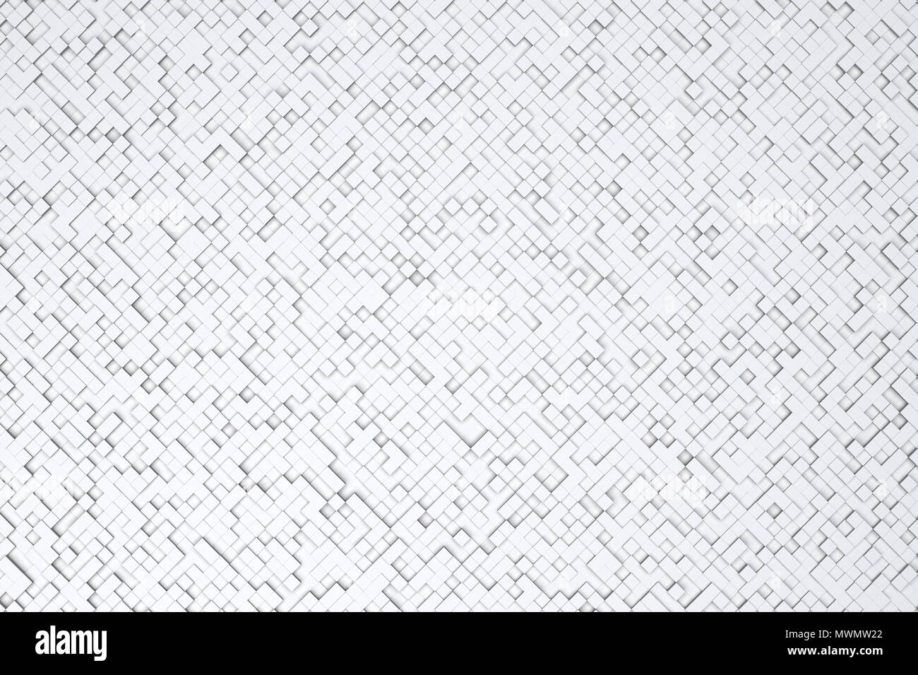 Abstract Diagonal White or Gray 3d Geometric Small Cube Tiles Background Design Pattern Stock Photo