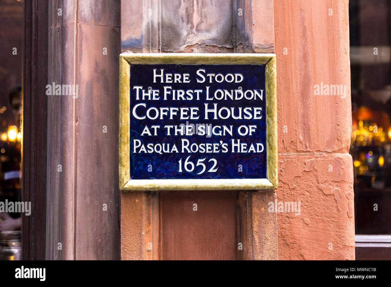 Front of Todd's Wine Bar, the site of the first coffee house in London, UK Stock Photo Alamy