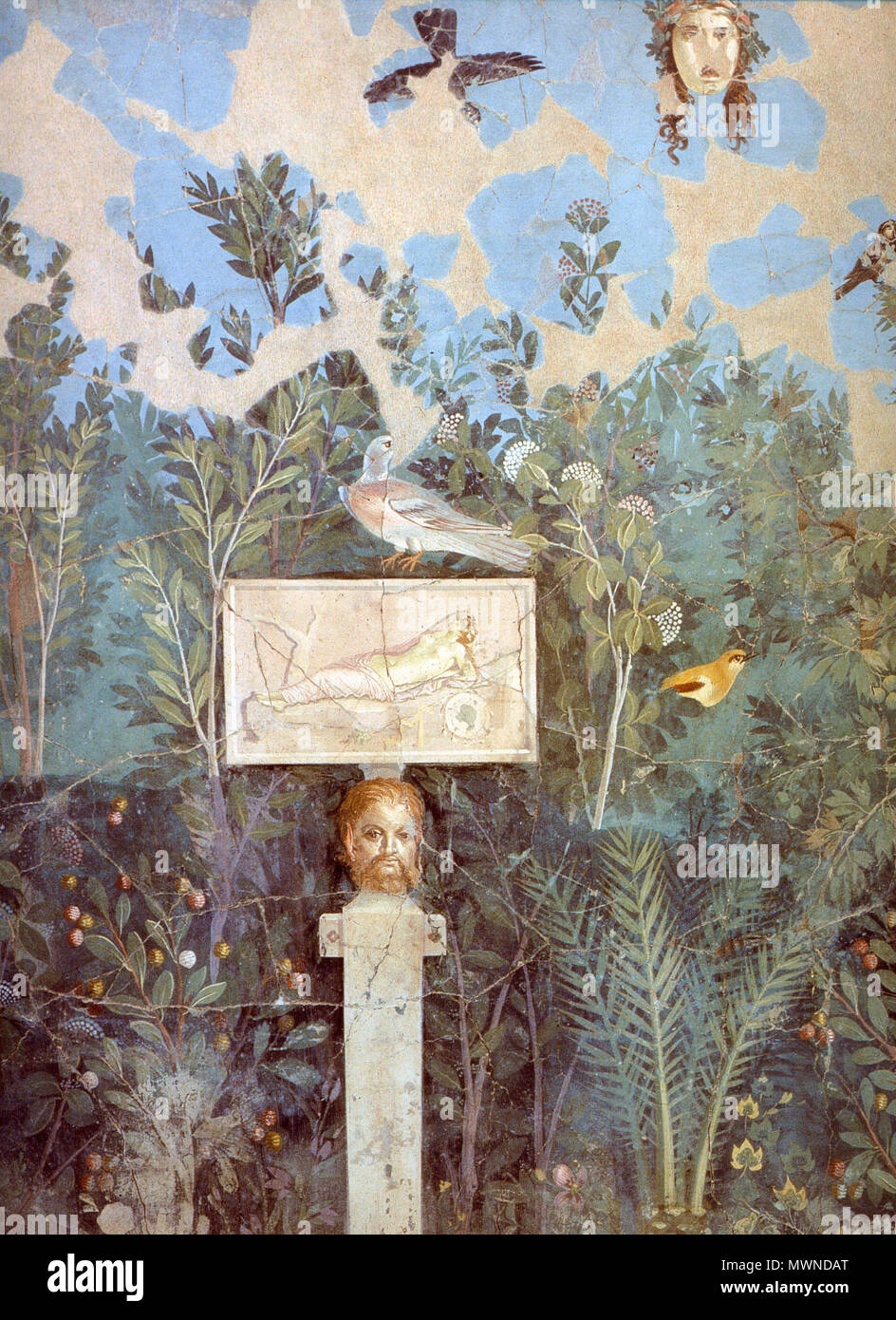 . English Roman fresco (detail) from the Garden Room of the Casa del