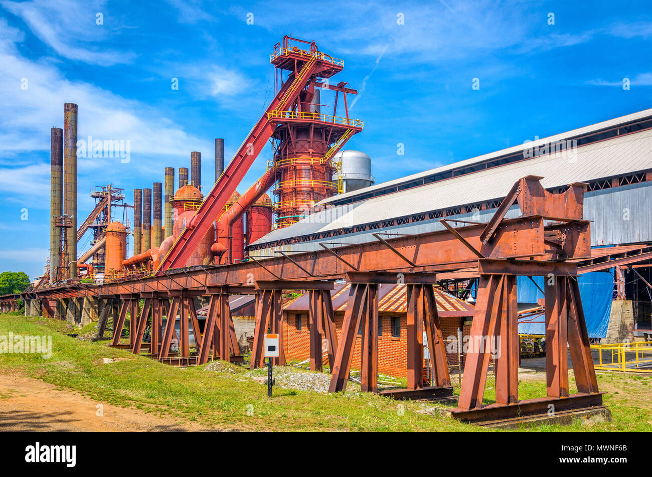 Birmingham, Alabama, USA historic iron factory  towers. Stock Photo