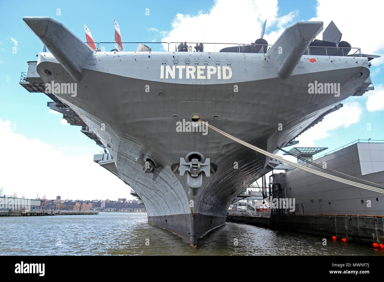 The aircraft carrier USS Intrepid, part of the Intrepid Sea, Air & Space Museum, Pier 86, Manhattan, New York City Stock Photo