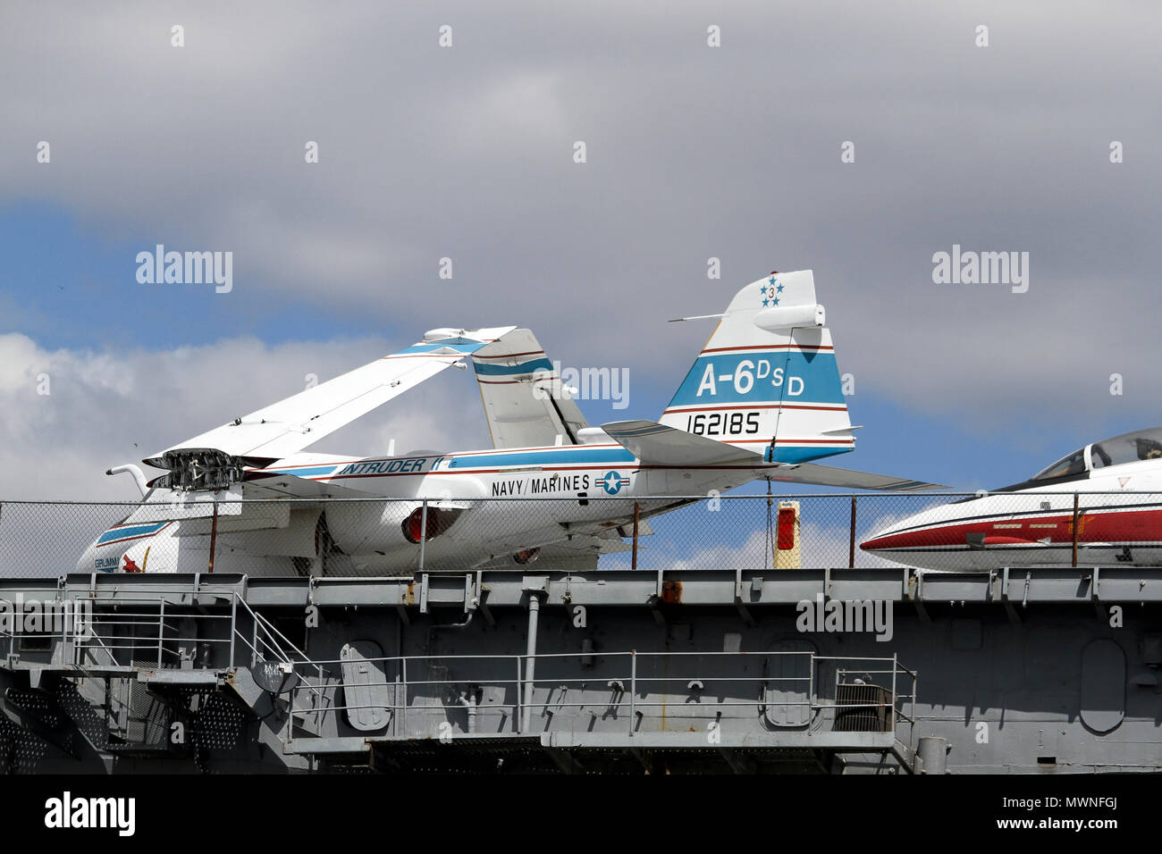 Planes on the aircraft carrier USS Intrepid, part of the Intrepid Sea, Air & Space Museum, Pier 86, Manhattan, New York City Stock Photo