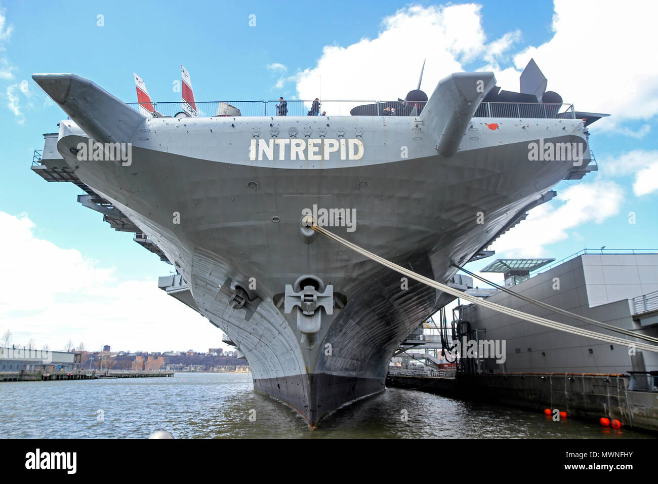 The aircraft carrier USS Intrepid, part of the Intrepid Sea, Air & Space Museum, Pier 86, Manhattan, New York City Stock Photo