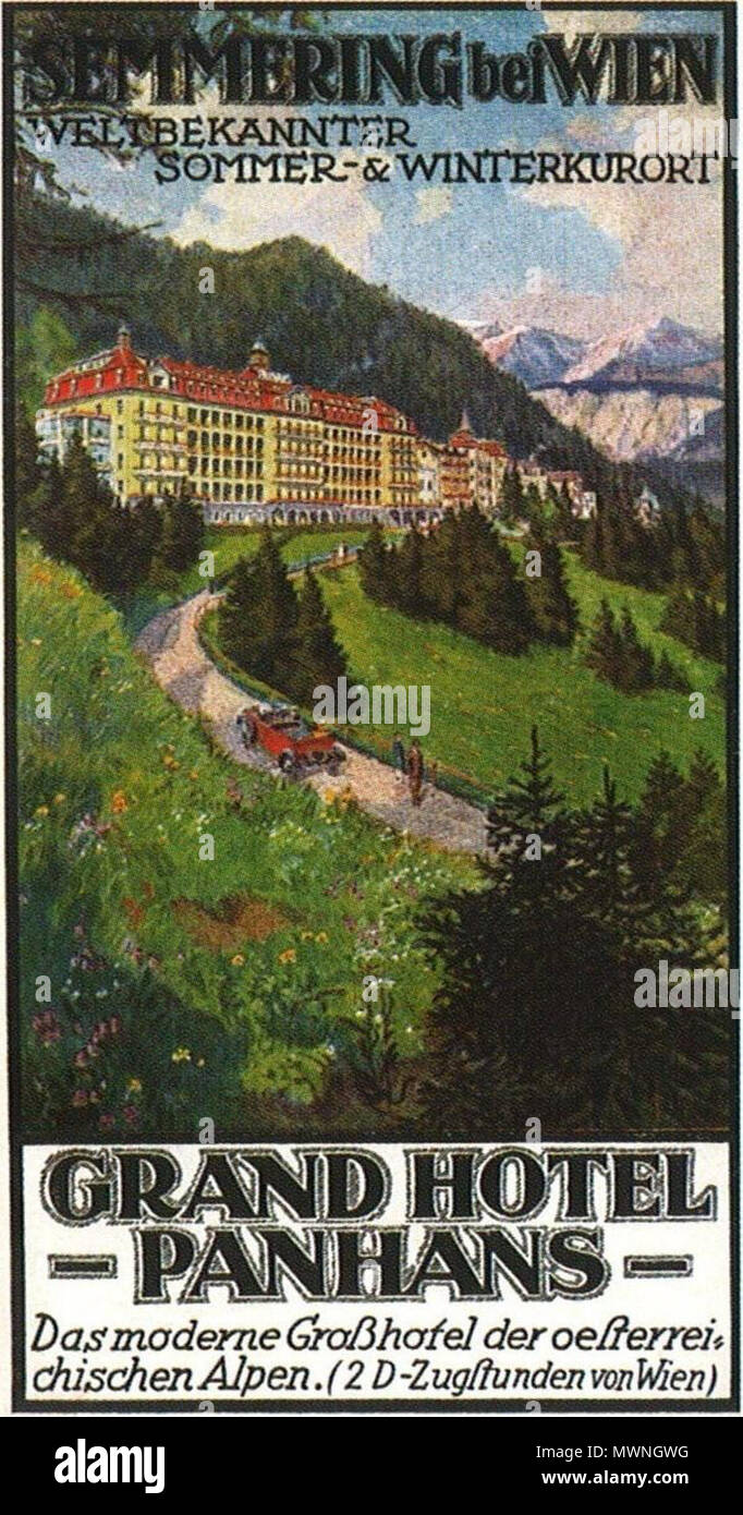 . Prospekt 'Grand Hotel Panhans', Semmering bei Wien. 1920. Grand Hotel ...