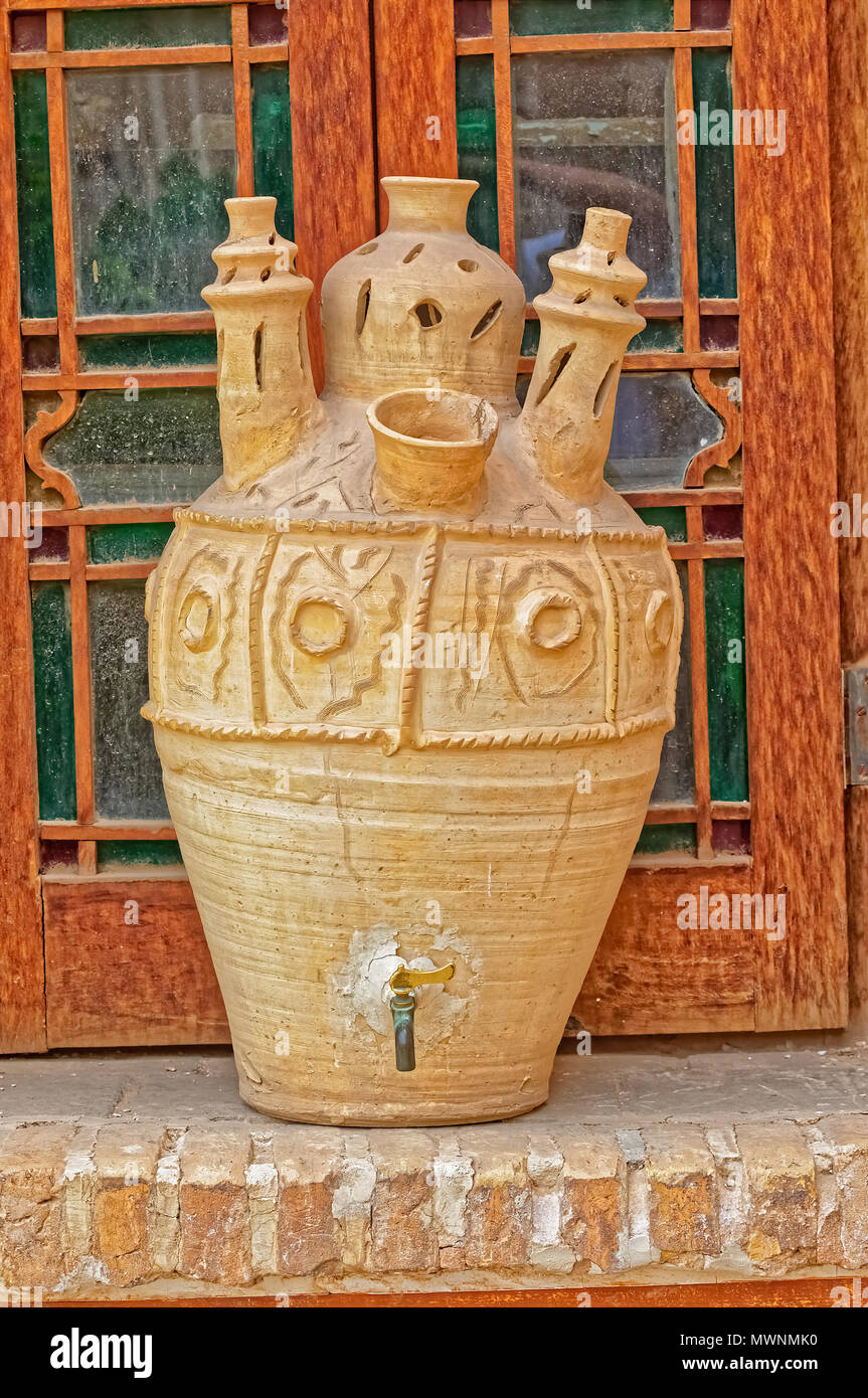 Clay pot in water museum in Yazd Stock Photo