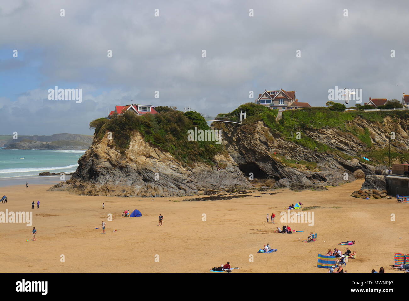 Newquay House On A Rock Stock Photo Alamy