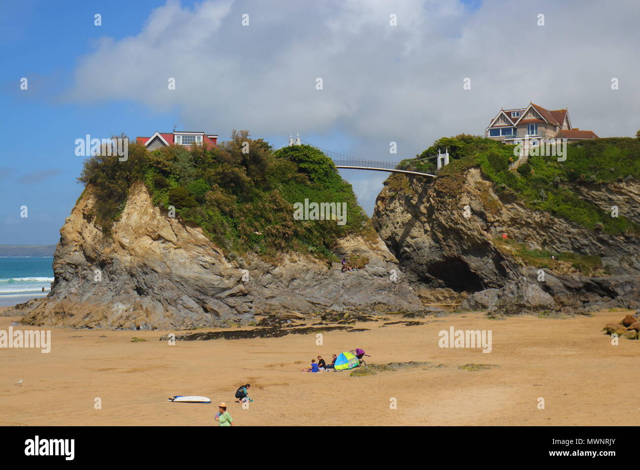 Newquay House On A Rock Stock Photo Alamy