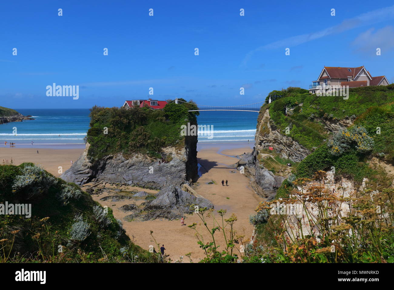 Newquay House On A Rock Stock Photo Alamy