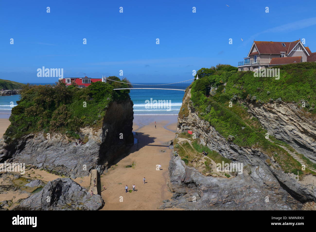 Newquay House On A Rock Stock Photo Alamy