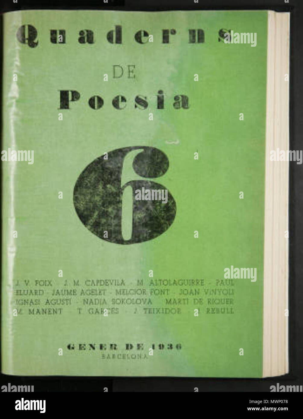 . English: front cover of one of the numbers of 'Quaderns de poesia' . 21 February 2014. Biblioteca Nacional de Catalunya 508 Quaderns de poesia Stock Photo