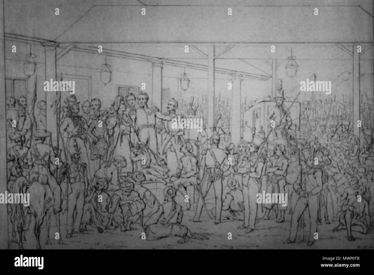.  English: Capture of Prince Diponegoro sketch by Raden Saleh . 30 November 2013, 19:55:32 510 Raden Saleh - Capture of Diponegoro sketch Stock Photo