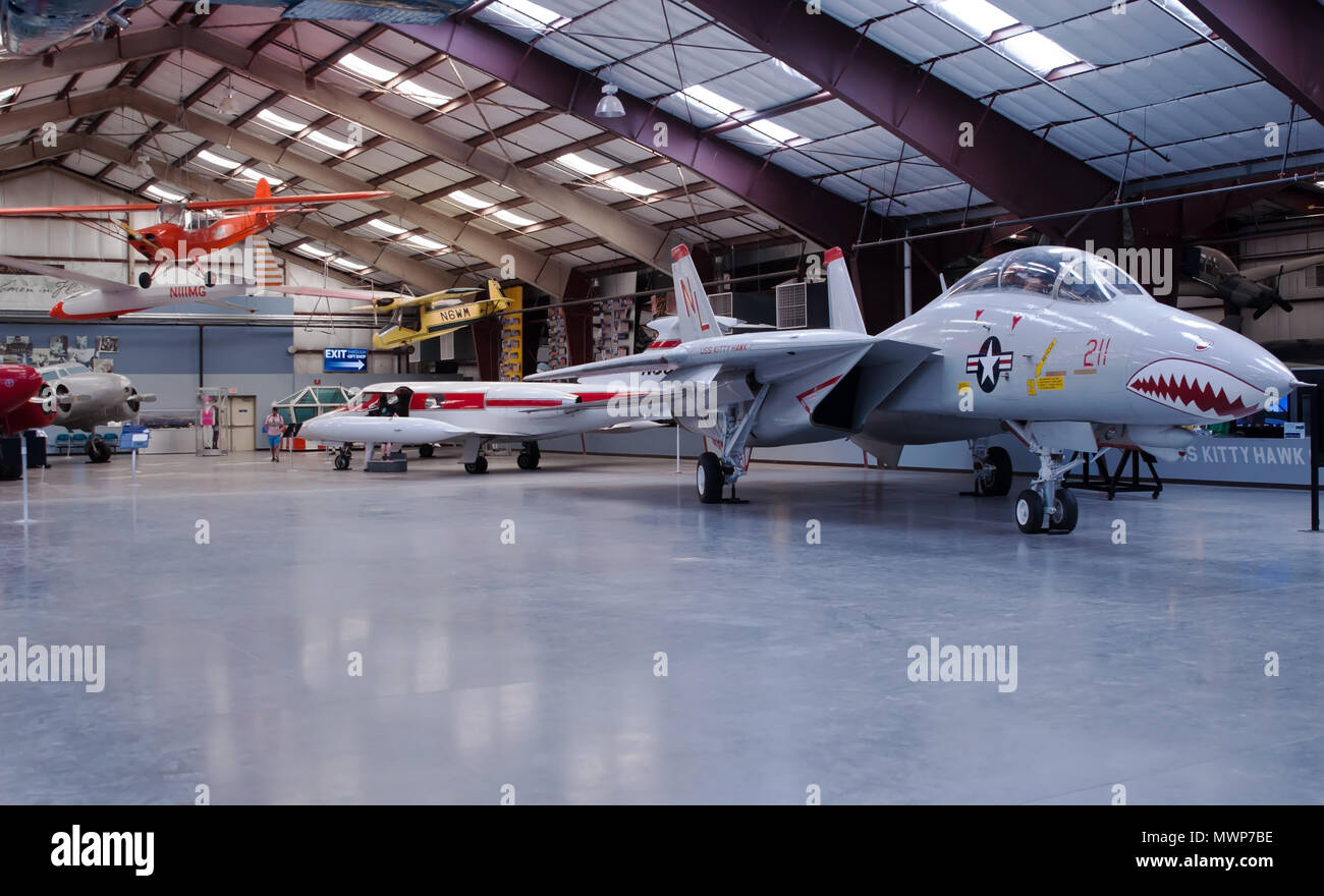 An F14 Tomcat on display with other planes at the Pima Air and Space ...