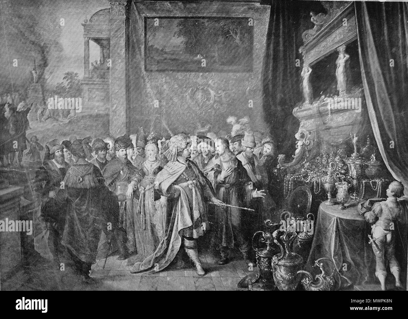 Mihai Viteazul and his daughter Florica, cryptoportraits in a painting by  Franz Francken II. Kunsthistorisches Museum, Wien. 17th century. This file  is lacking author information. 2 076 - Mihai Viteazul Stock Photo - Alamy