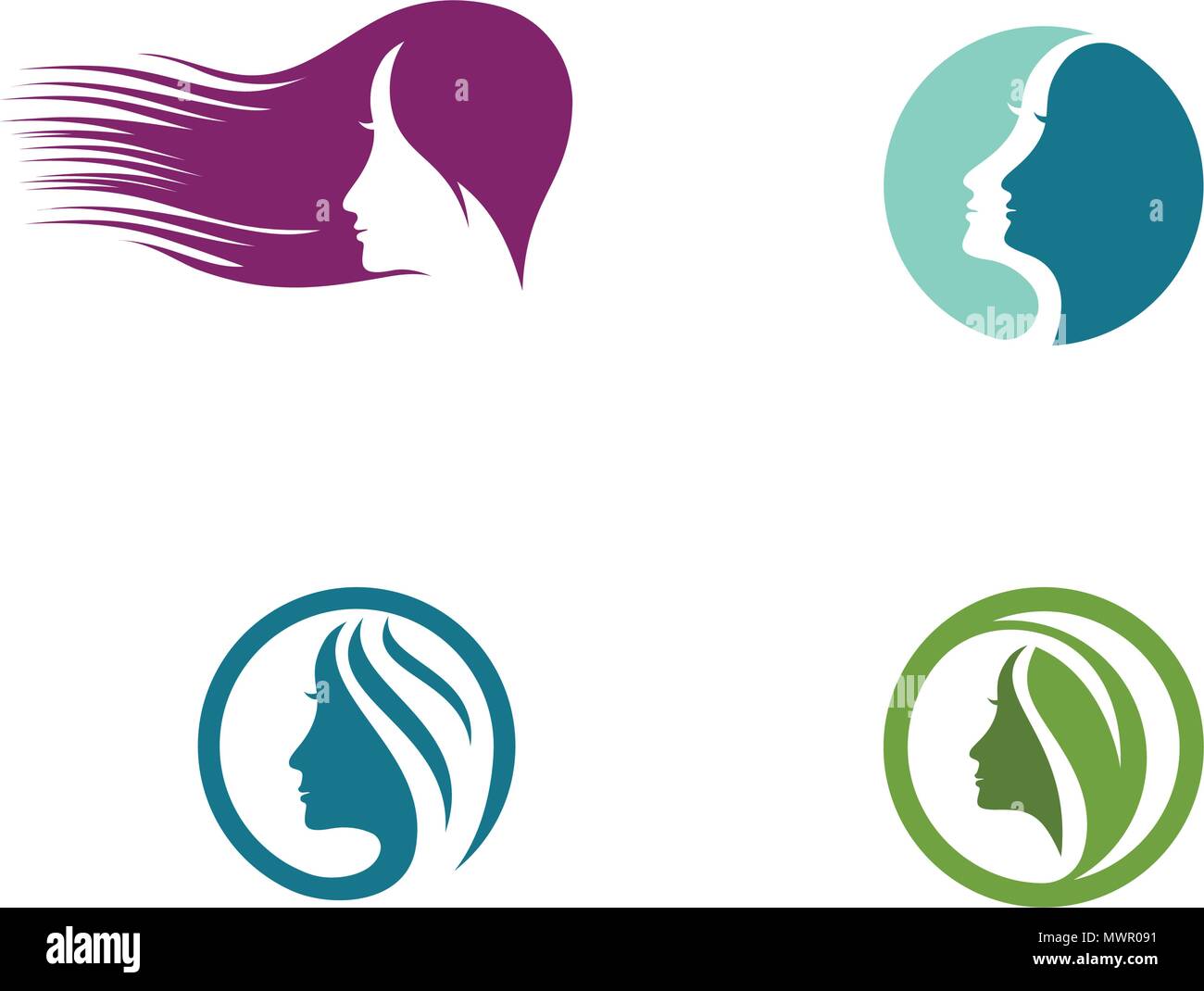 Woman face silhouette character illustration logo icon Stock Vector Image &  Art - Alamy