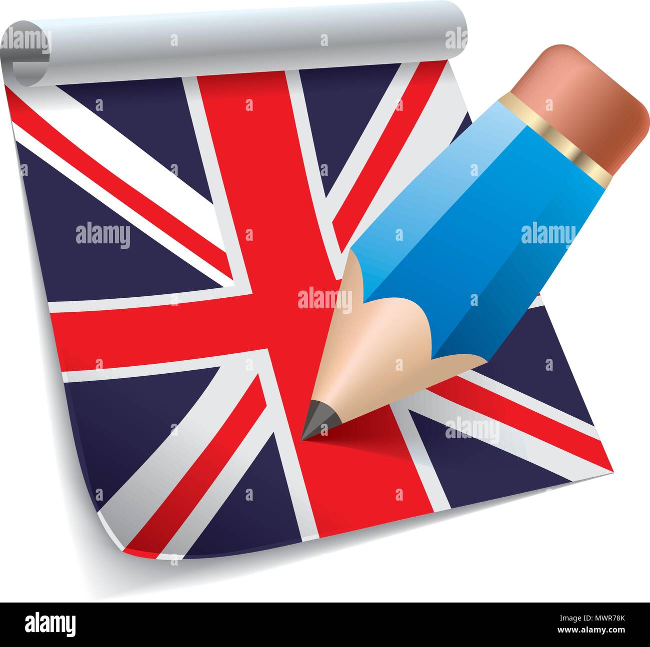 Flag of uk pencil drawing vector image Stock Vector Images - Alamy