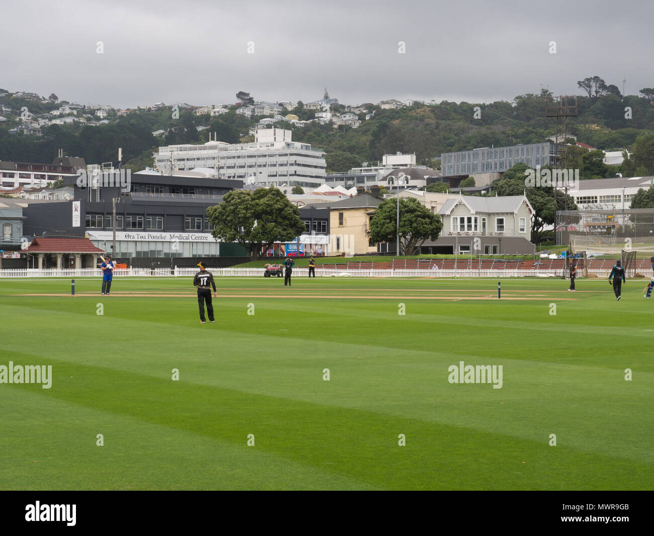One Day Cricket Match At The Basin Reserve Stock Photo