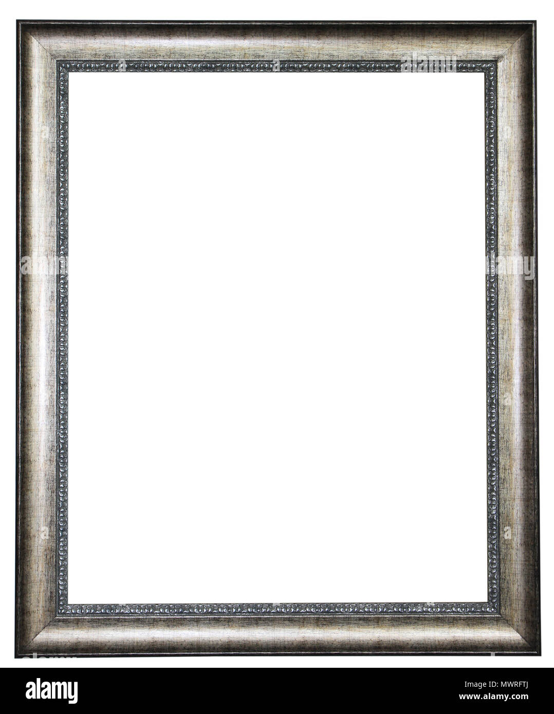 Silver frame isolated on white background Stock Photo - Alamy