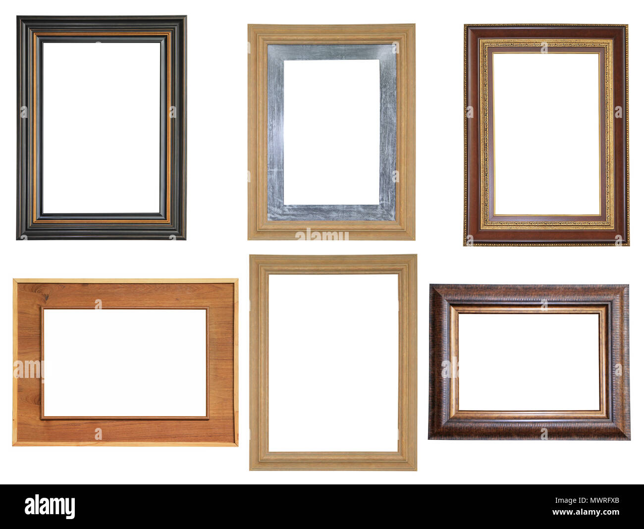 Set of picture frames isolated on white background Stock Photo Alamy