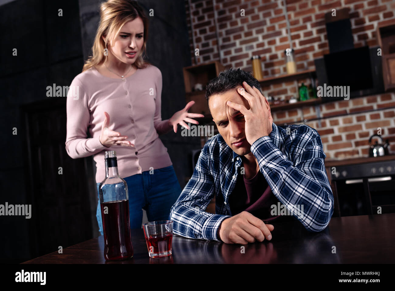 Man Drunk Wife Stock Photos & Man Drunk Wife Stock