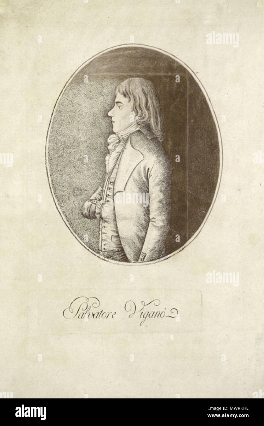 English Portrait Of Salvatore Vigano Engraving Before 1821 Unknown 540 Salvatore Vigano Stock Photo Alamy