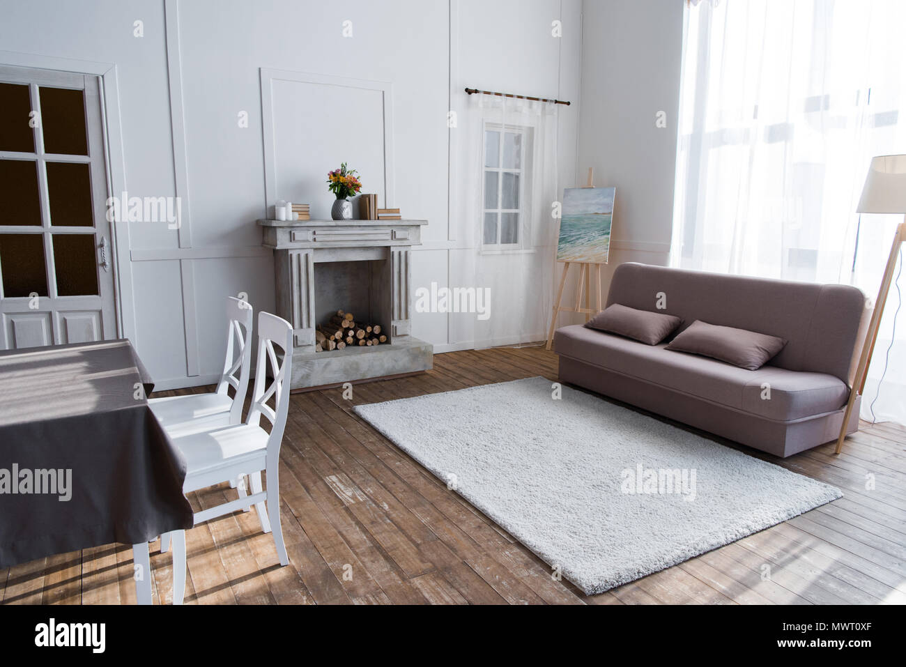 cozy room interior with stylish furniture Stock Photo - Alamy