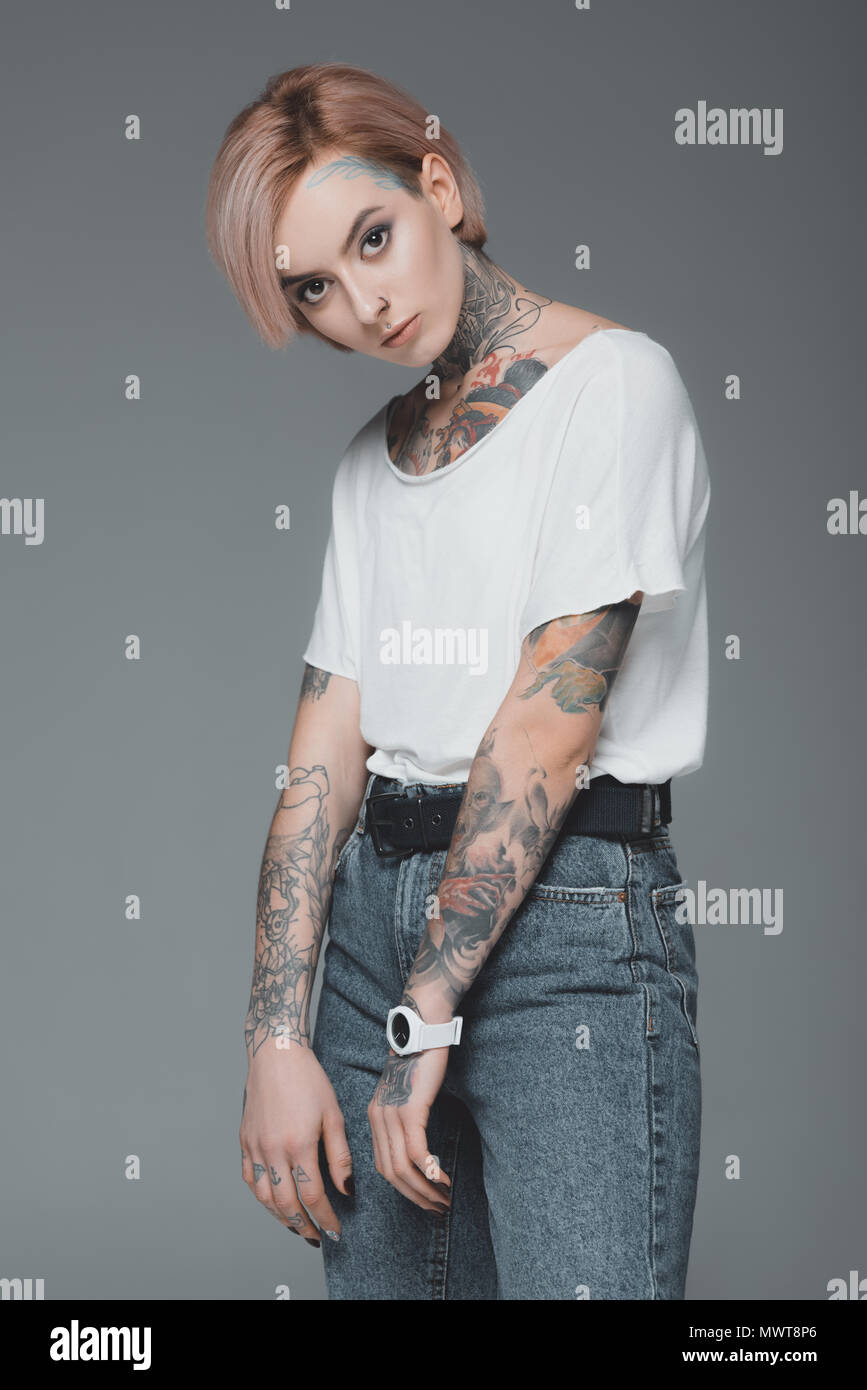 Girl with tattoos hi-res stock photography and images - Alamy