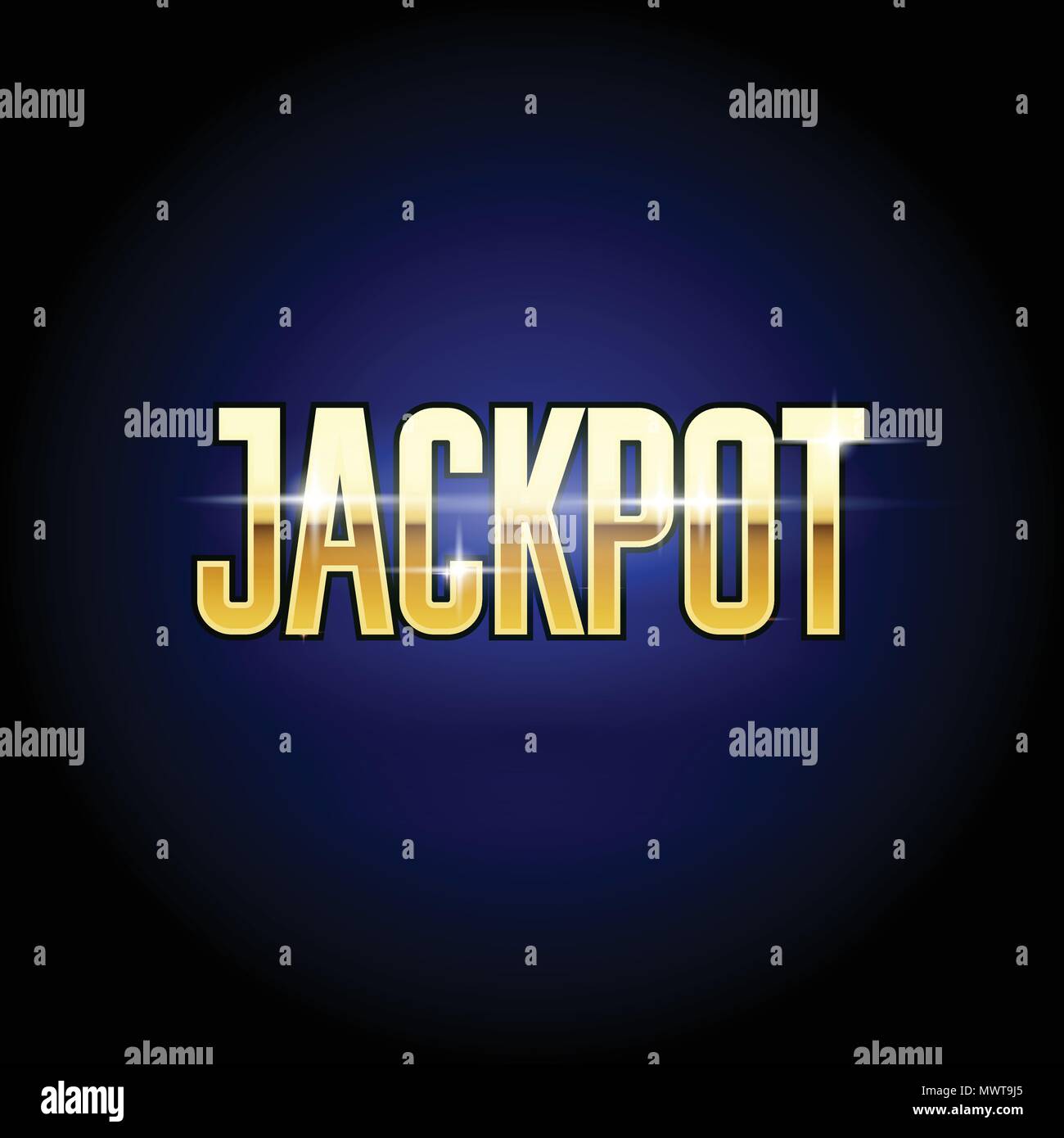 Jackpot golden inscription - casino and big win poster Stock Vector