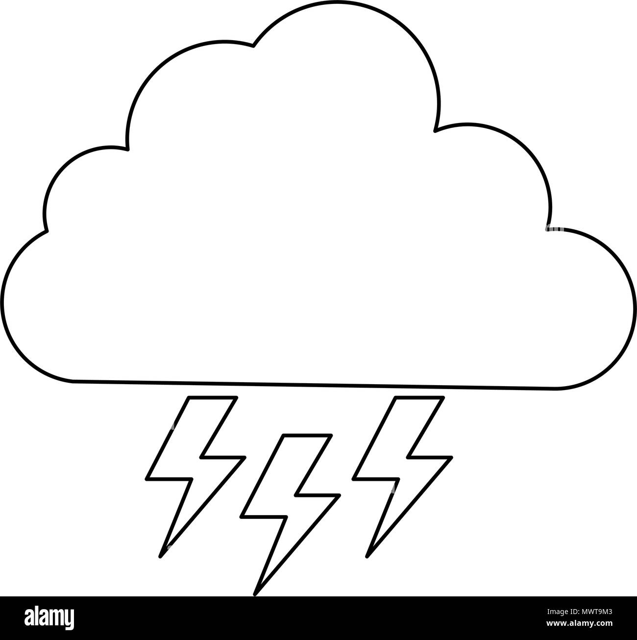 cloud weather with rays vector illustration design Stock Vector Image ...